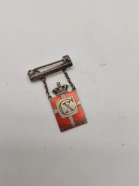 Originalt Georg Jensen kongemærke - Sterlingsølv og emalje