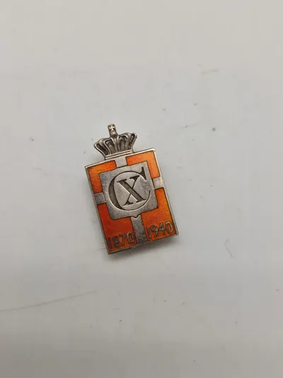 Originalt Georg Jensen kongemærke - Sterlingsølv og emalje