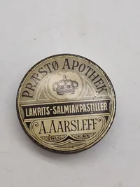 Original æske med salmiak pastiller fra Præstø apotek