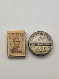 Original æske med salmiak pastiller fra Præstø apotek