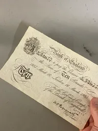 Sjælden original 10 punds seddel (operation Bernhard) læs beskrivelse