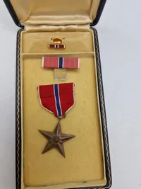 Originalt ww2 Bronce Star med æske - Navngiven