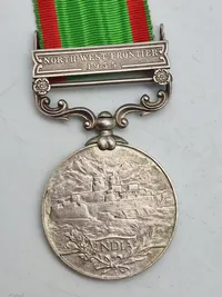 Original ww2 North West Frontier 1935 Medal - navngiven (Sølv)