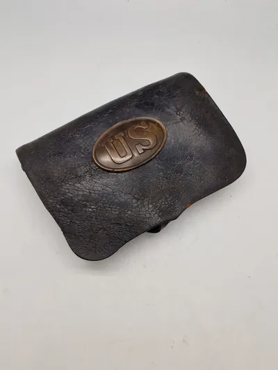 Original amerikansk model 1861 patrontaske fra borgerkrigen - sjældent set til salg i Danmark