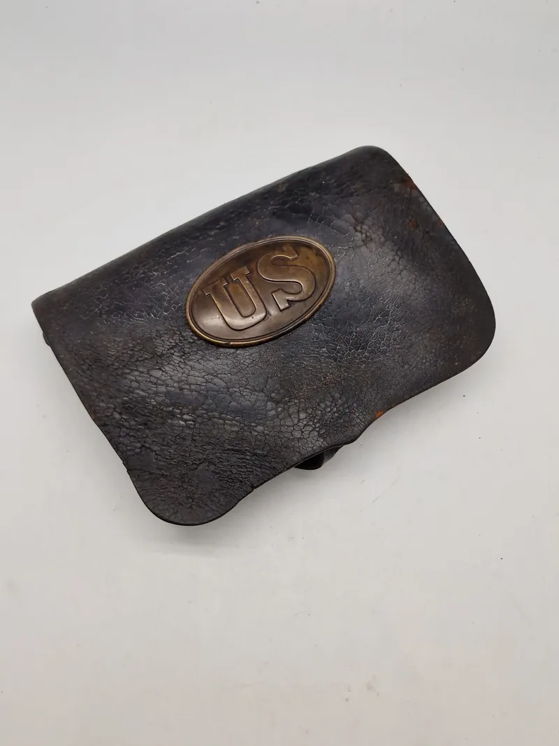 Original amerikansk model 1861 patrontaske fra borgerkrigen - sjældent set til salg i Danmark