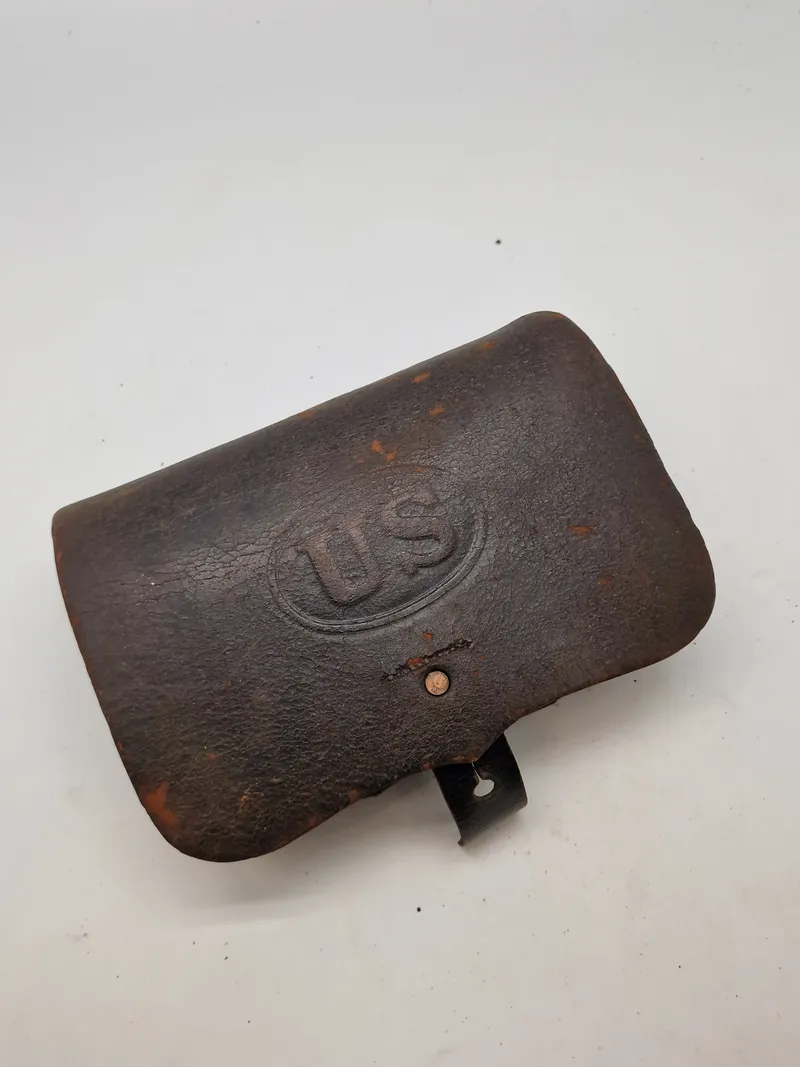 Original amerikansk model 1864 patrontaske fra borgerkrigen - sjældent set til salg i Danmark