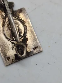 Originalt Georg Jensen kongemærke, sterlingsølv og emalje