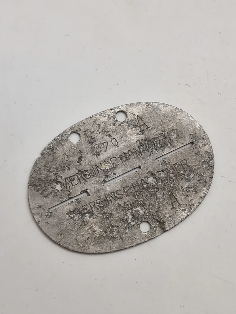 Originalt tysk ww2 erkennungsmarke - Werkstadt Inspektör Hannover