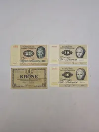 Samling originale danske pengesedler