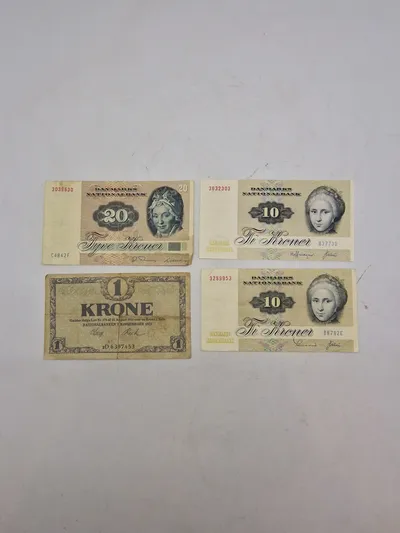 Samling originale danske pengesedler