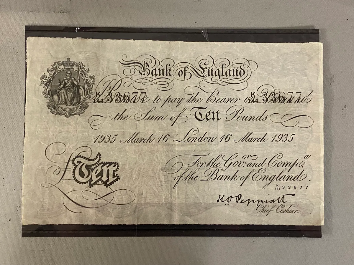 Sjælden original 10 punds seddel (operation Bernhard) læs beskrivelse