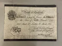 Sjælden original 10 punds seddel (operation Bernhard) læs beskrivelse