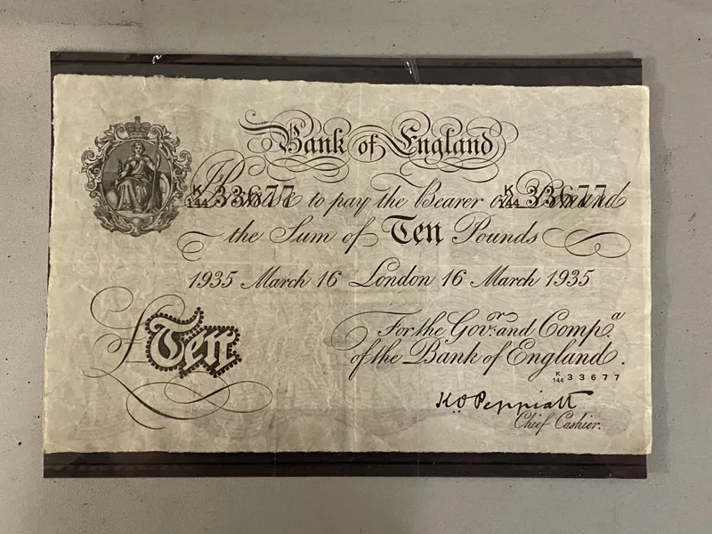 Sjælden original 10 punds seddel (operation Bernhard) læs beskrivelse
