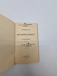Ændringer til skydereglement for fodfolket (1909)