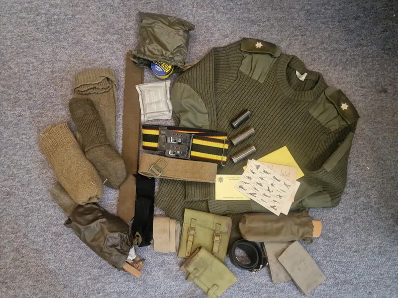 Samling diverse militaria