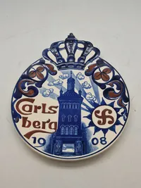 Original Carlsberg Aluminia plakette, 1908