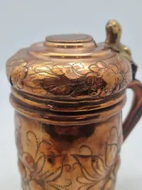 Originalt lågkrus med original ilagt 2 skilling 1771