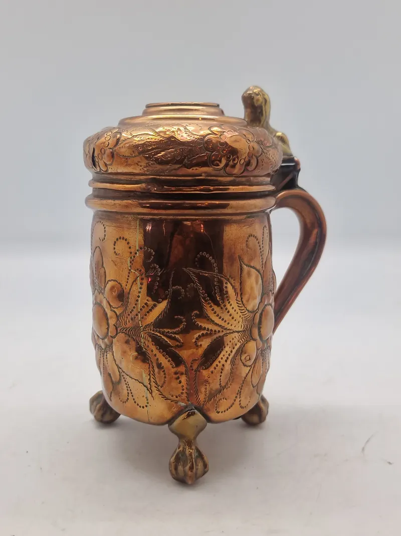 Originalt lågkrus med original ilagt 2 skilling 1771