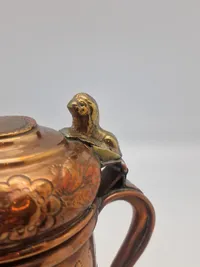 Originalt lågkrus med original ilagt 2 skilling 1771