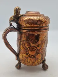Originalt lågkrus med original ilagt 2 skilling 1771