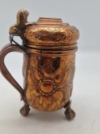 Originalt lågkrus med original ilagt 2 skilling 1771