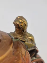 Originalt lågkrus med original ilagt 2 skilling 1771