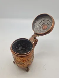Originalt lågkrus med original ilagt 2 skilling 1771