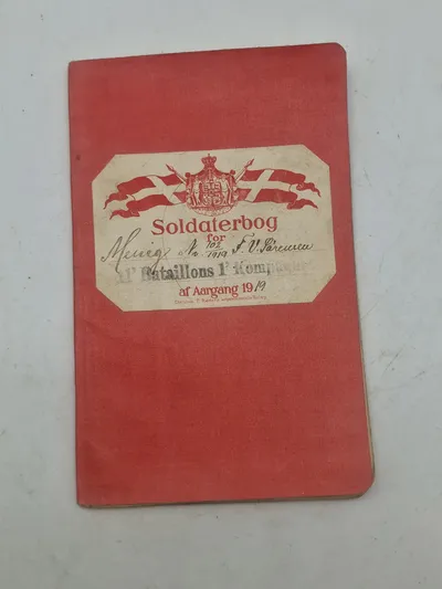 Original dansk soldater bog fra 1919