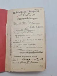 Original dansk soldater bog fra 1919