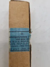 Original tysk æske med 9 mm ammunition, ww2, Deaktiveret