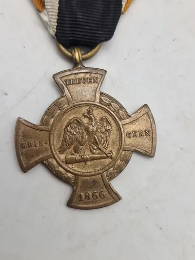 Originalt Preussen, Erinnerungskreuz " Treuen Kriegern 1866"