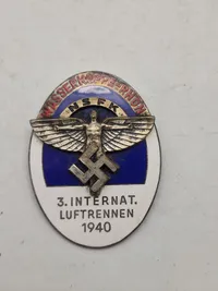 Originalt NSFK Luftrennen abzeichen 1940