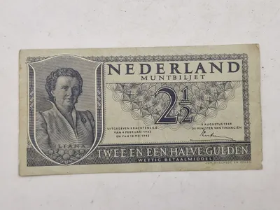 Original hollandsk pengeseddel fra 1945