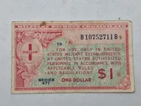 Original amerikansk 1 dollar seddel til militær anvendelse