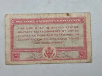 Original amerikansk 1 dollar seddel til militær anvendelse
