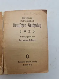 Originalt Deutcher Reichtag hæfte 1933, sjælden