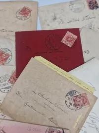 Samling Danske breve med frimærker og indhold, start 19 tallet