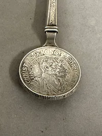 Original Sølvske med sølvmønt, en typisk sølvbryllups gave