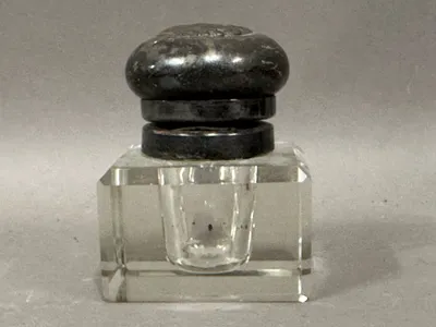 Originalt blækhus med sølvlåg, ca. 1920