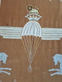 Originalt ww2 silkeflag fra 6th Airborne Division, lavet og solgt i maj dagene 1945