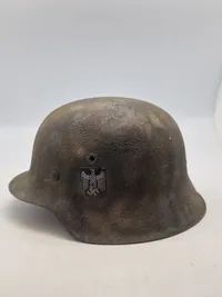 Tysk WW2 M42 hjelm, skal original resten nyt