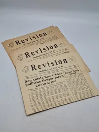 Originale eks. af avisen “Revision” som var kendt for at støtte danske Frikorps folk