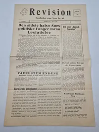 Originale eks. af avisen “Revision” som var kendt for at støtte danske Frikorps folk