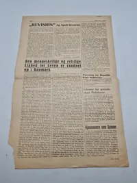 Originale eks. af avisen “Revision” som var kendt for at støtte danske Frikorps folk