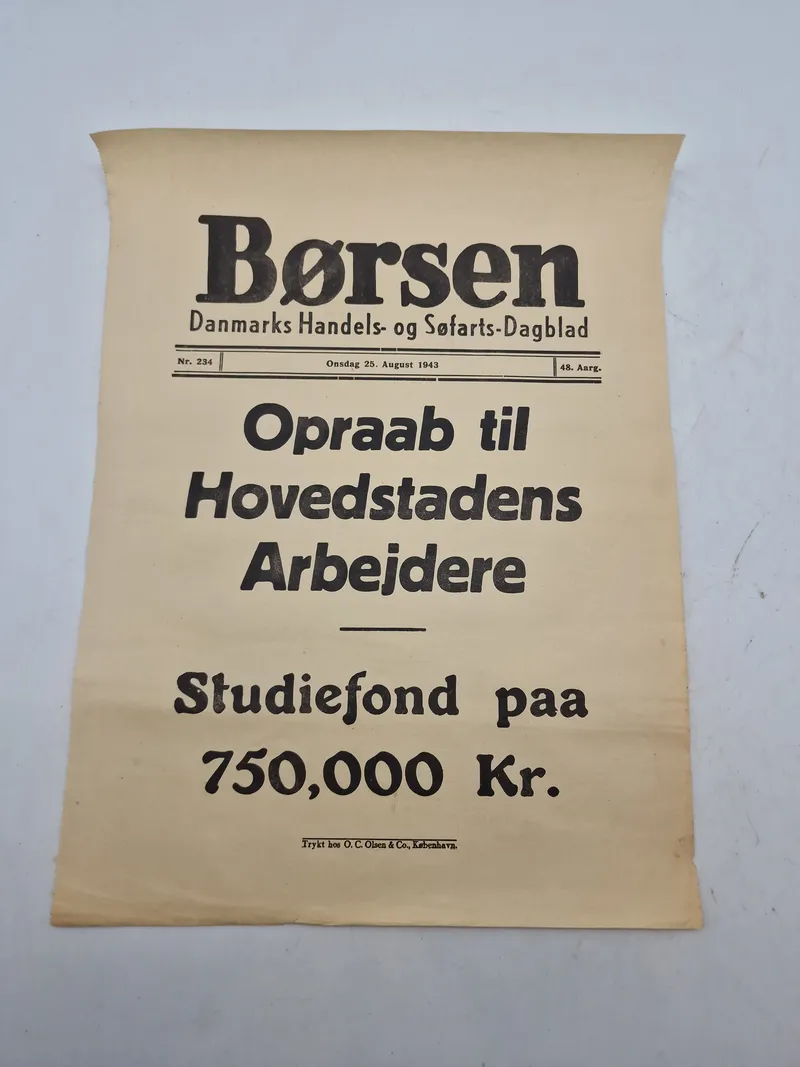 Original Spiseseddel fra 1943