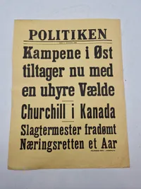 Original Spiseseddel fra 1943