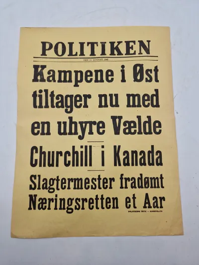 Original Spiseseddel fra 1943