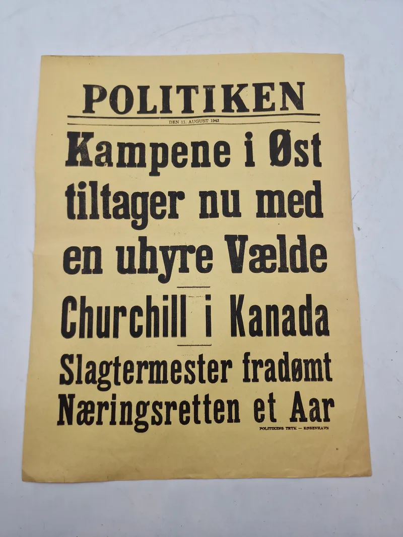Original Spiseseddel fra 1943