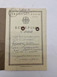 Originalt rejsepas -Deutsches Reich