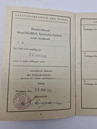 Originalt rejsepas -Deutsches Reich